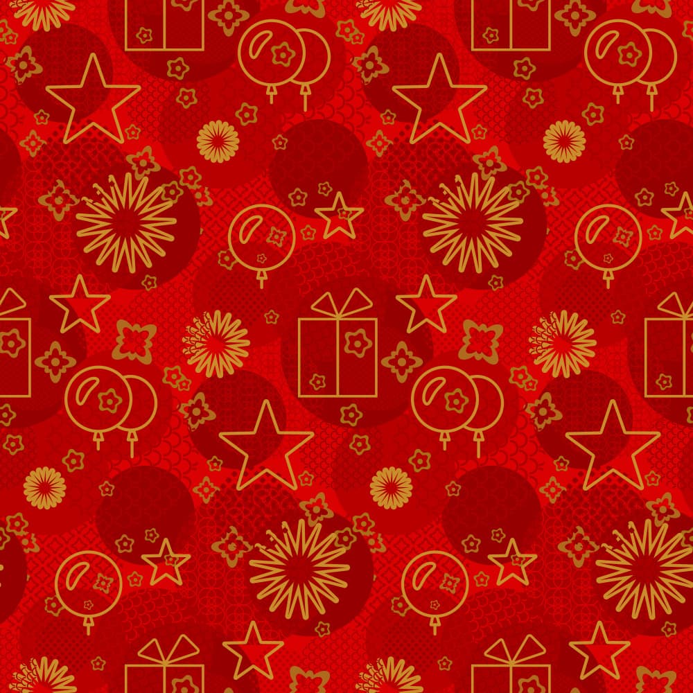 Red and Gold Celebration by Marika Barsrsind — canvas wall art