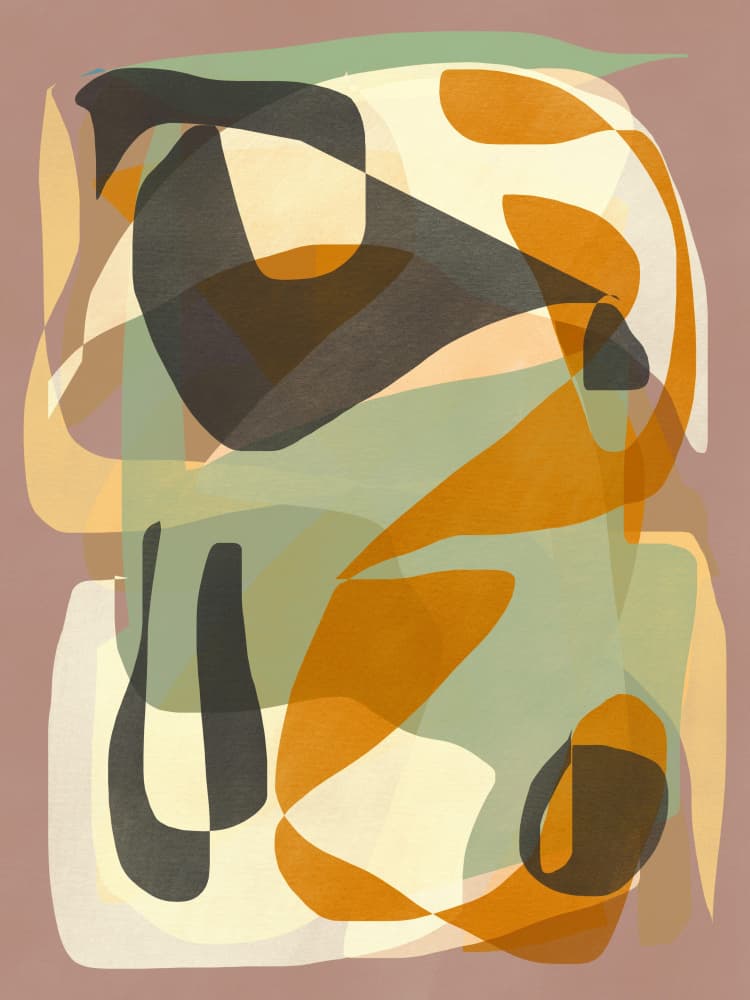 Abstract Fluid Shapes by Little Dean — canvas wall art