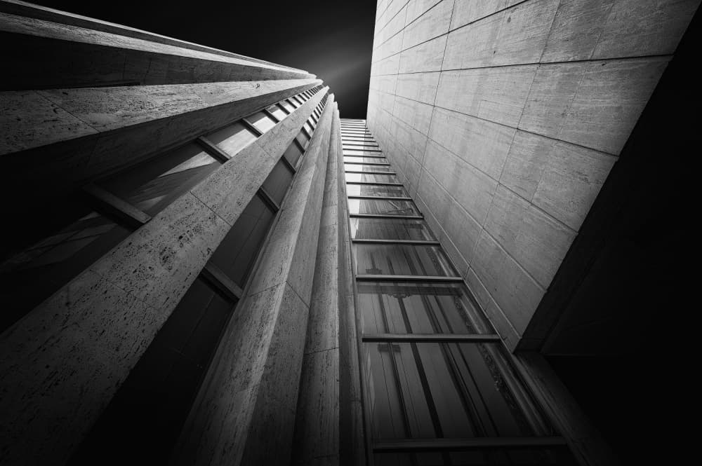 Upward Urban Geometry by Karol Važan — canvas wall art