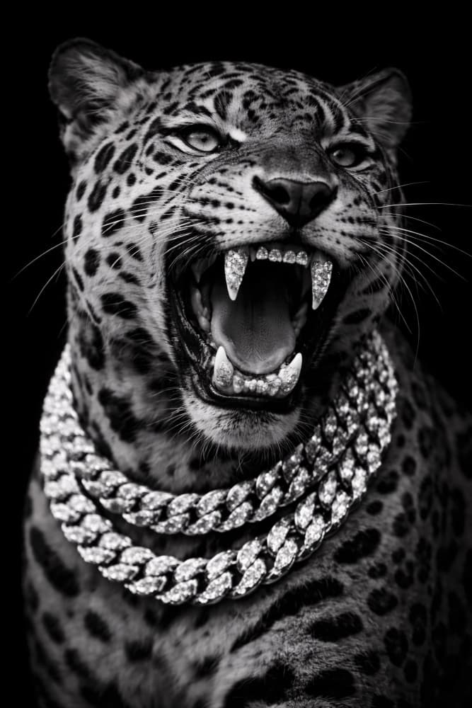 Fierce Diamond Jaguar by Josie George — canvas wall art