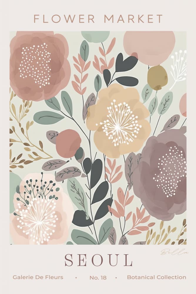 Seoul Flower Market by Bella Eve — canvas wall art