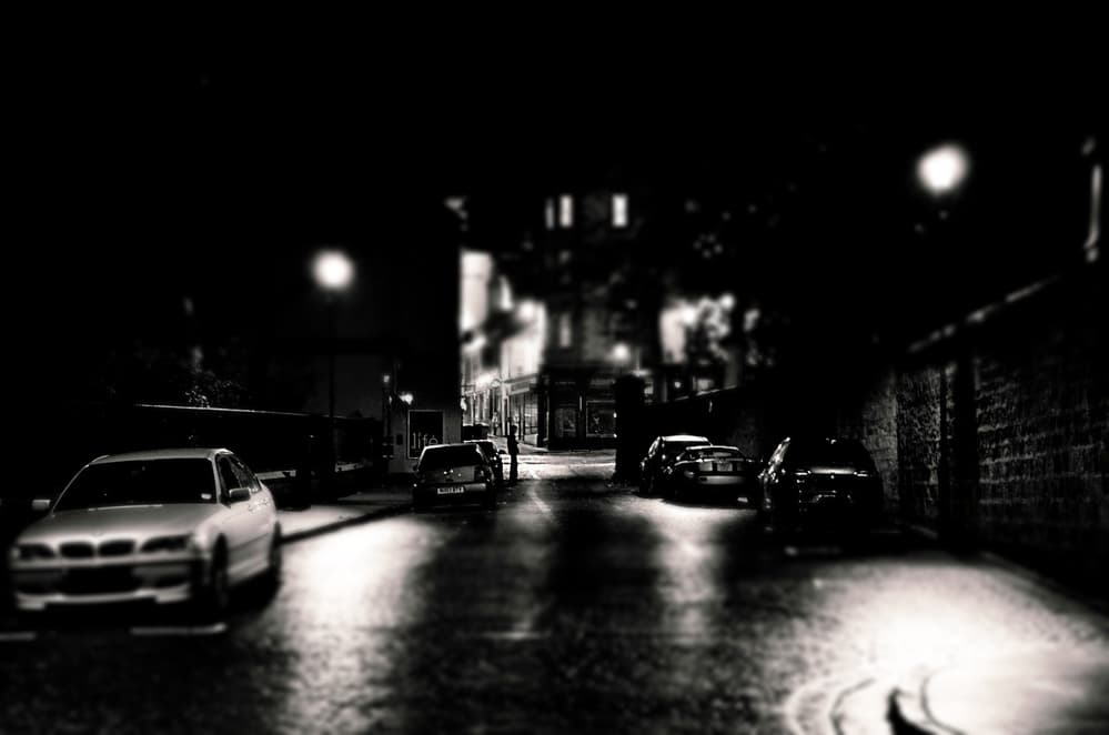 Night Street Reflections by Ray Clark — canvas wall art
