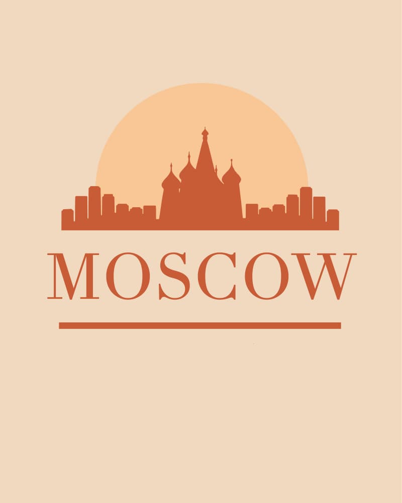 Moscow Sunset Skyline by Emiliano Deificus — canvas wall art