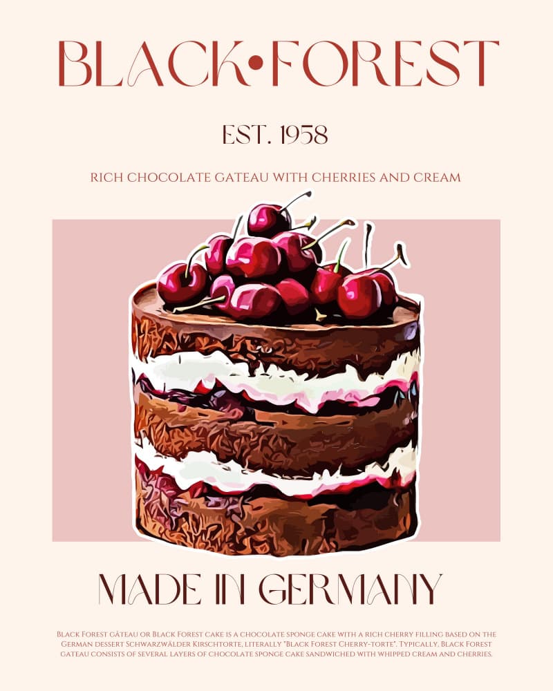Black Forest Cake by Nazma Khokhar — canvas wall art