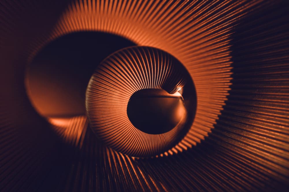 Glowing Copper Tunnel by Liliane Lathouwers — canvas wall art