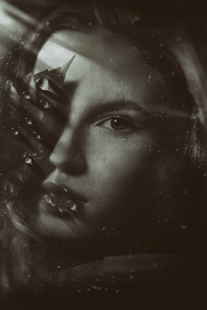 Serene Portrait Water Drops by Carmen Watkins — canvas wall art