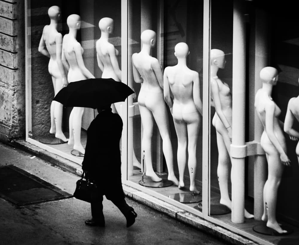 Mannequins in the Rain by Paco Palazon — canvas wall art