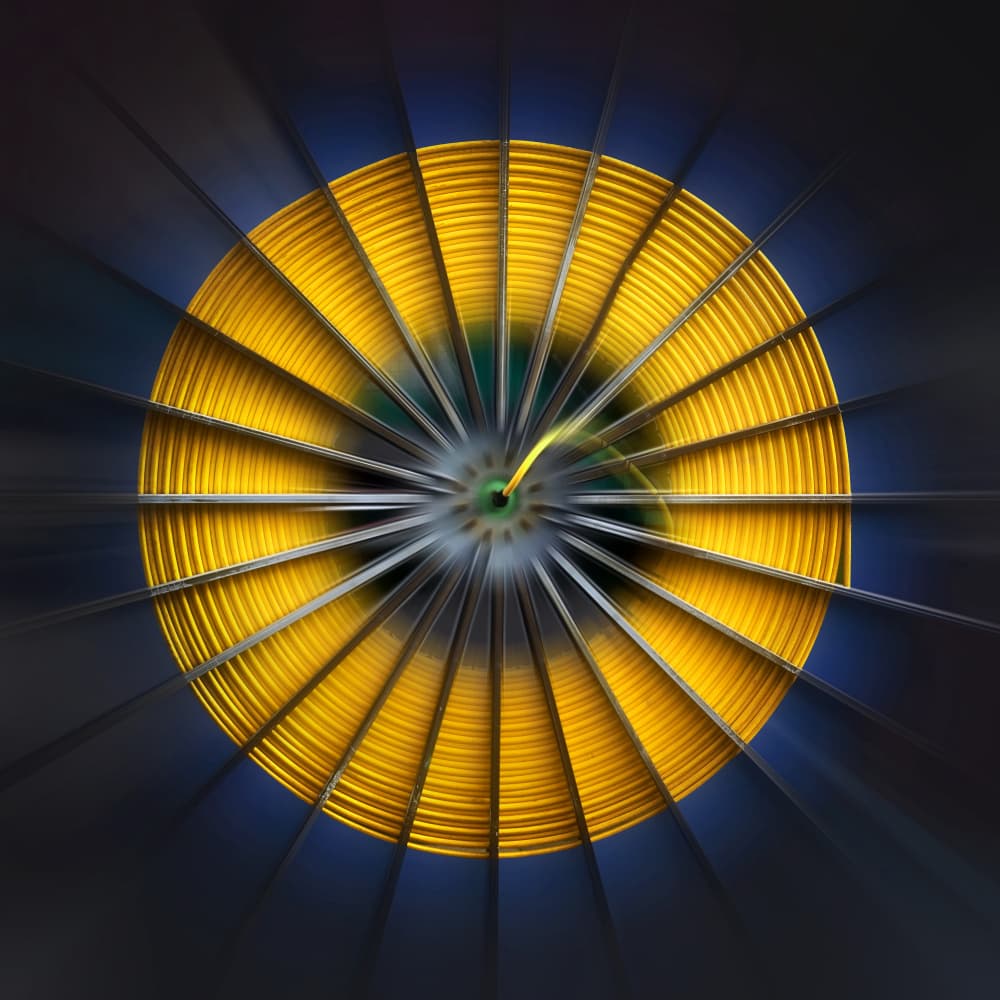 Dynamic Yellow Wheel by Hans-Wolfgang Hawerkamp — canvas wall art