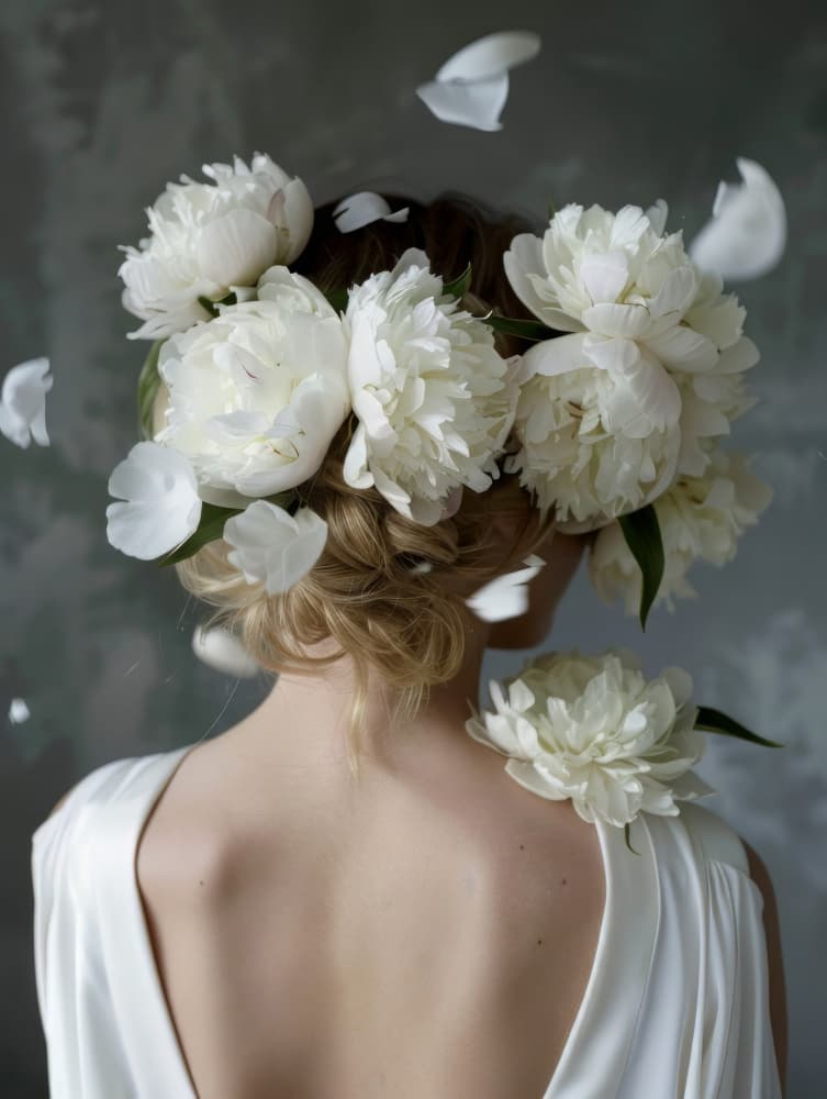 White Peony Elegance by Bilge Paksoylu — canvas wall art