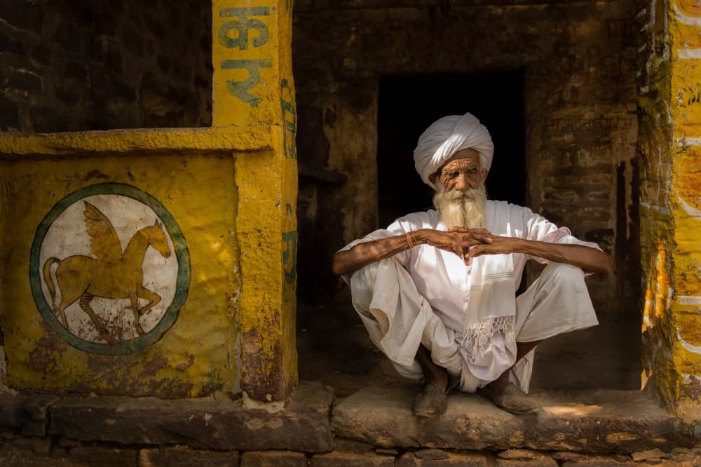 Indian Man Pegasus Mural by Mohammed Alnaser — canvas wall art