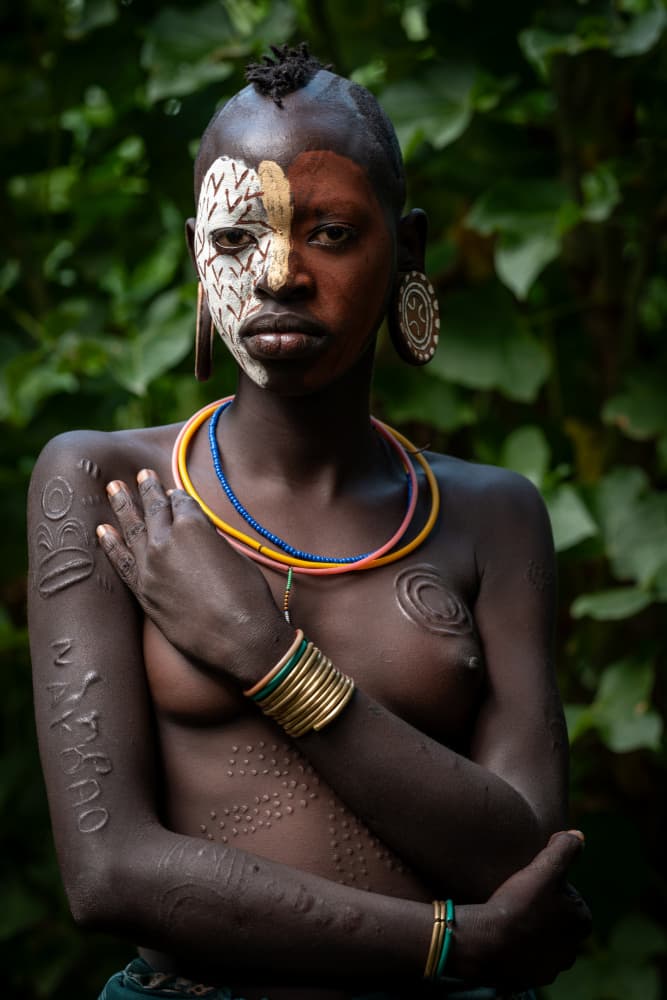 African Tribal Portrait by HuongHoang — canvas wall art