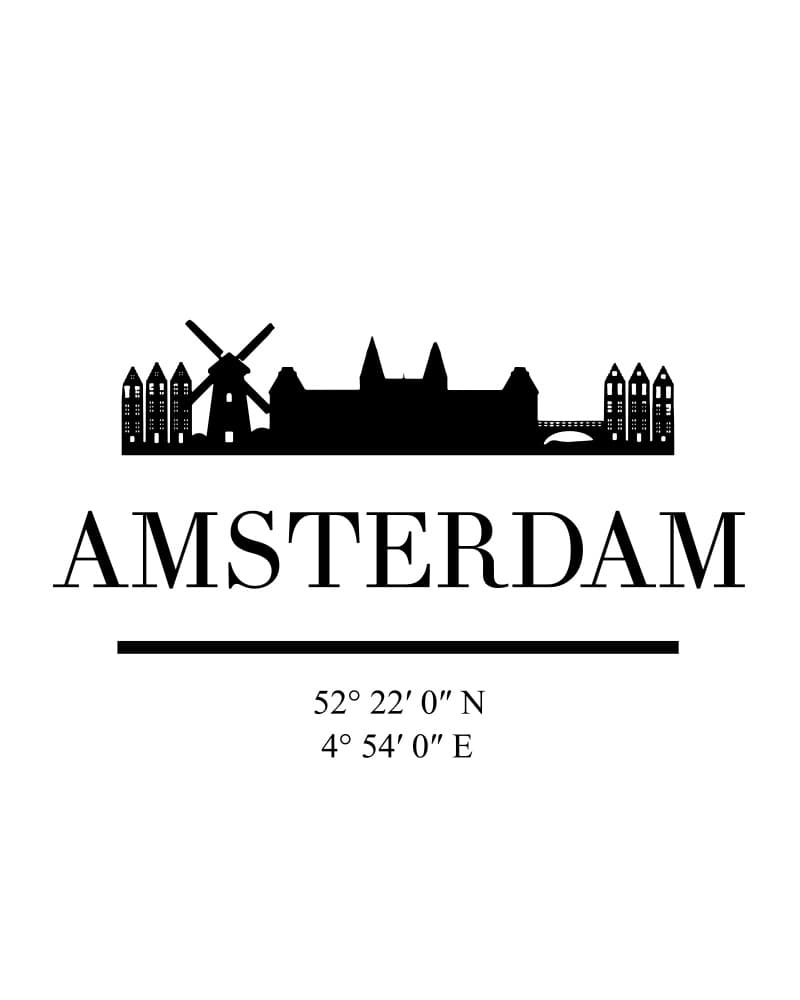 Amsterdam City Skyline by Emiliano Deificus — canvas wall art