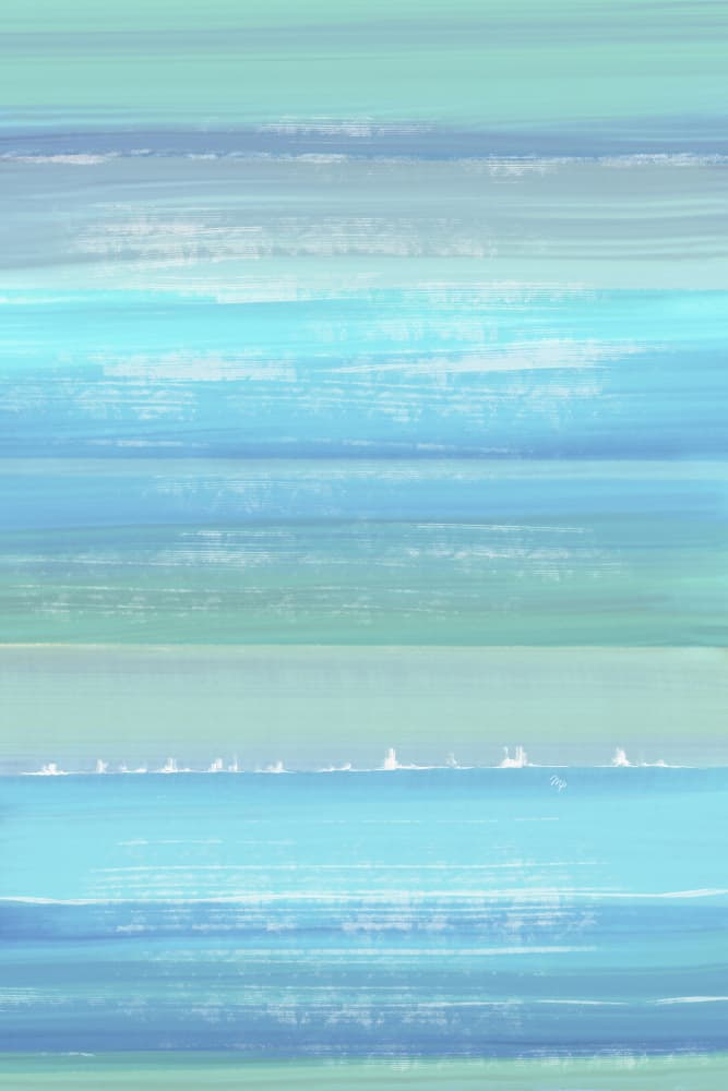 Blue Green Horizon by Martina — canvas wall art
