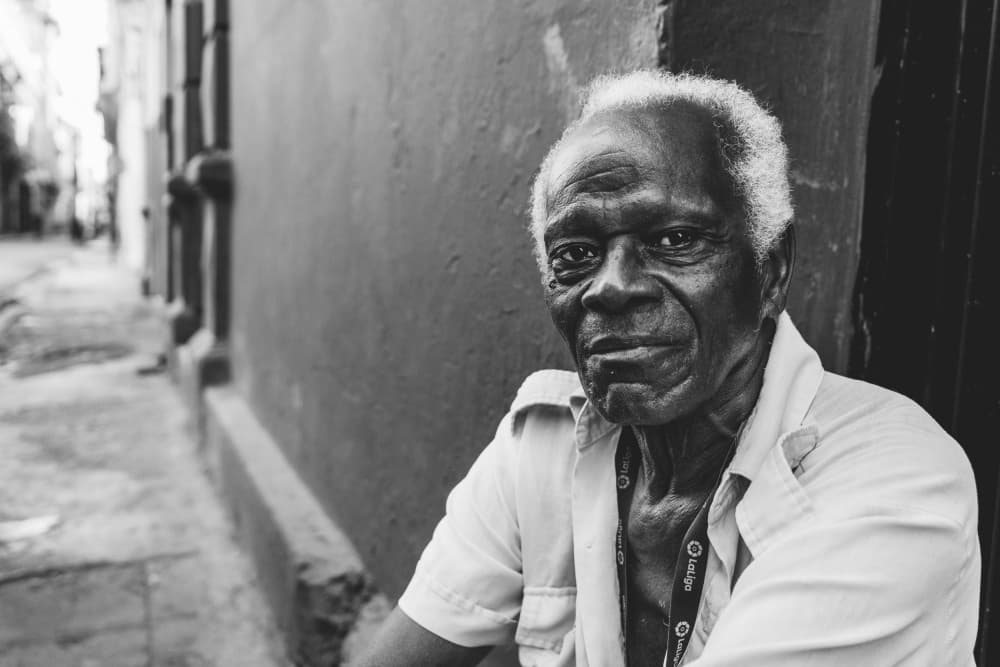Elderly Man Street Portrait by Nasser Al-Nasser — canvas wall art