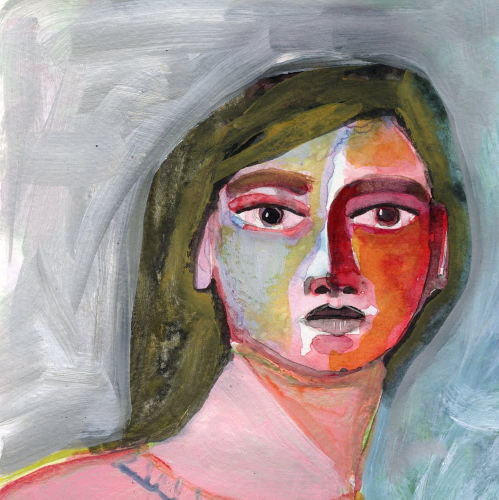Colorful Woman Portrait by Sharyn Bursic — canvas wall art