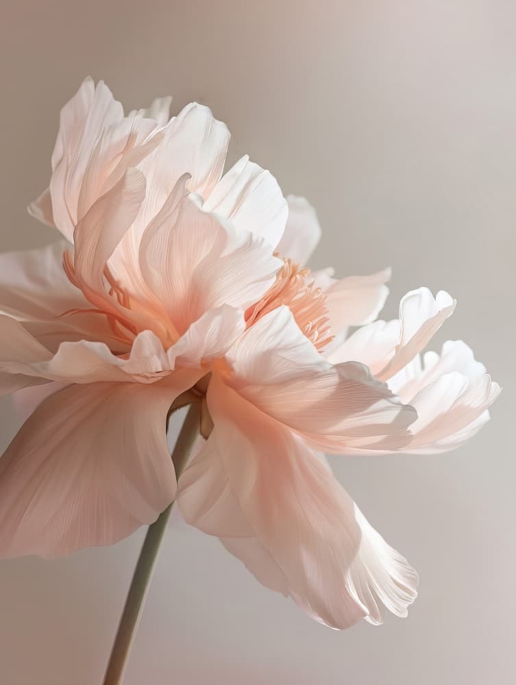 Soft Pink Peony by Bilge Paksoylu — canvas wall art