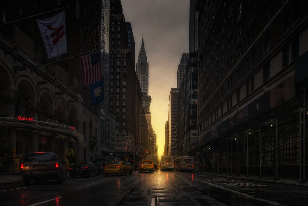 Chrysler Building Golden Hour by David Martin Castan — canvas wall art