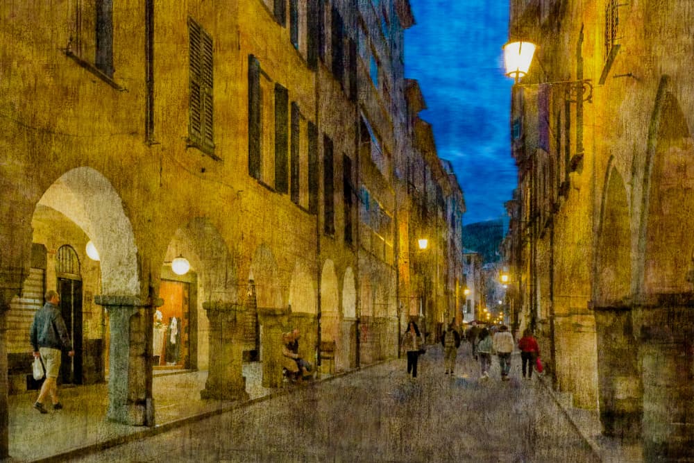 Old Town Evening Lights by Isabelle DUPONT — canvas wall art
