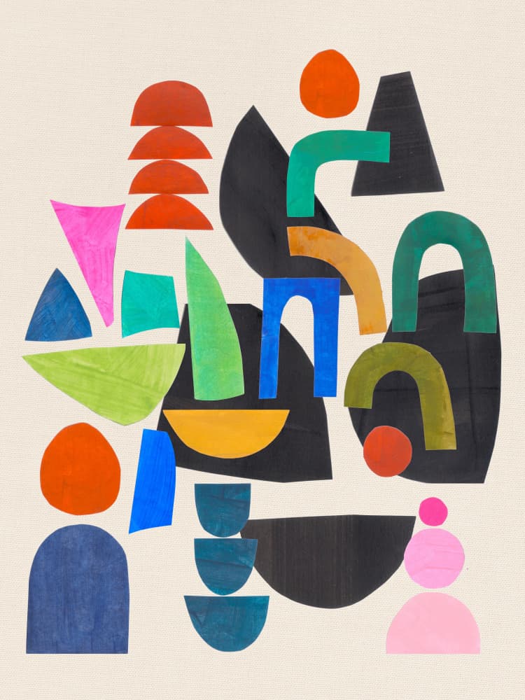 Colorful Abstract Shapes by Ejaaz Haniff — canvas wall art