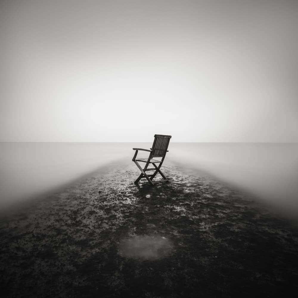 Empty Chair Ocean View by Christophe Staelens — canvas wall art