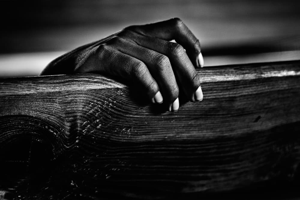 Gripping Hand On Wood by txules — canvas wall art
