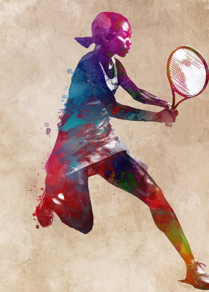 Colorful Tennis Player by Justyna Jaszke — canvas wall art