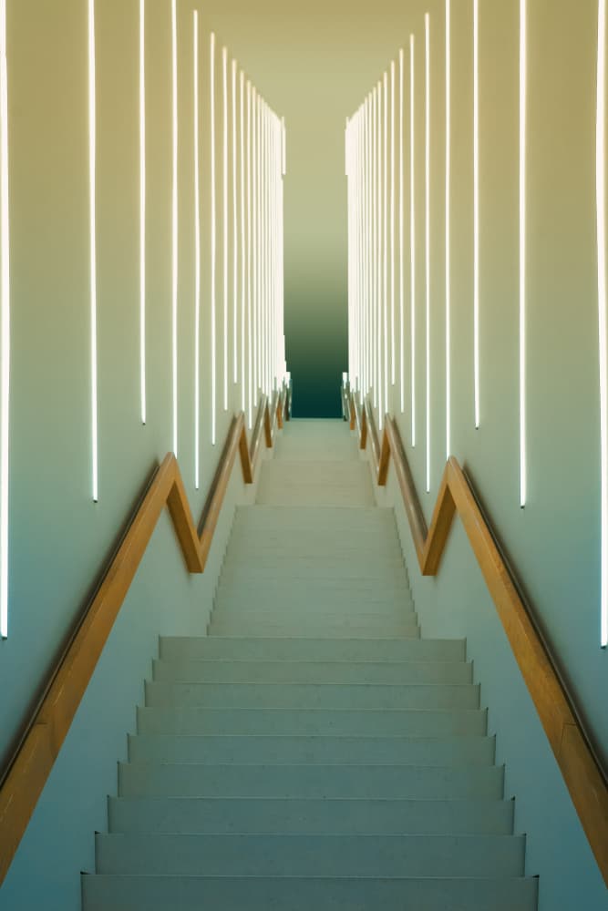 Modern Gradient Stairway by Luc Vangindertael (laGrange) — canvas wall art