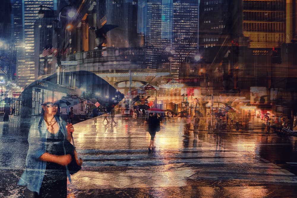 Rainy City Night by Massimo Della Latta — canvas wall art