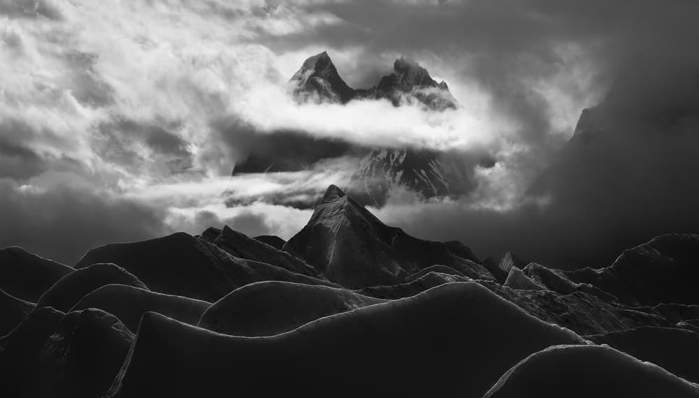 Moody Mountain Landscape by FEI SHI — canvas wall art