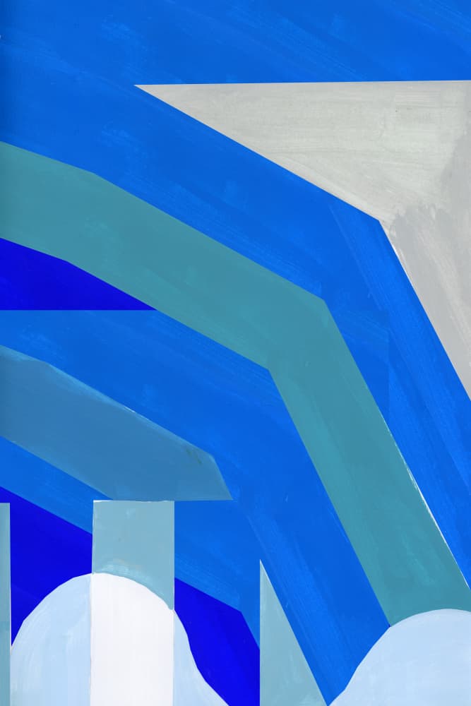Angular Blue Forms by cartissi — canvas wall art