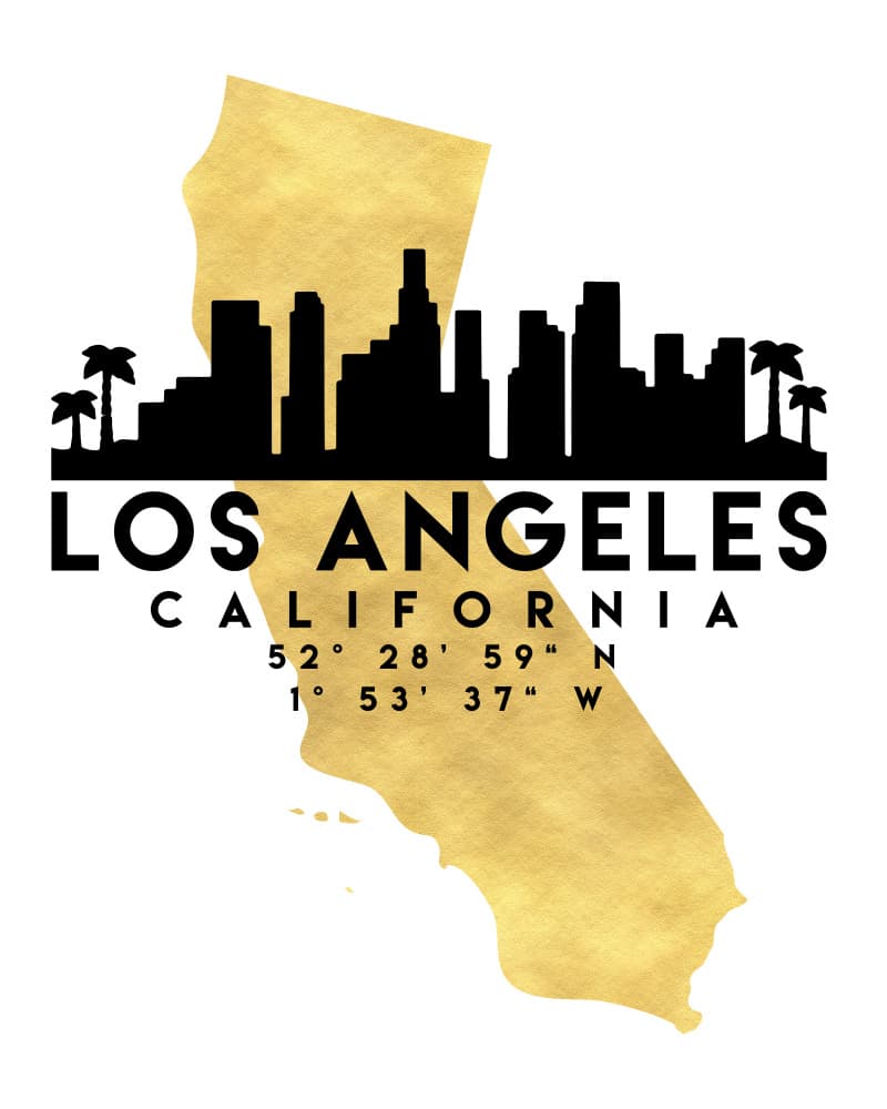 Los Angeles California Skyline by Emiliano Deificus — canvas wall art
