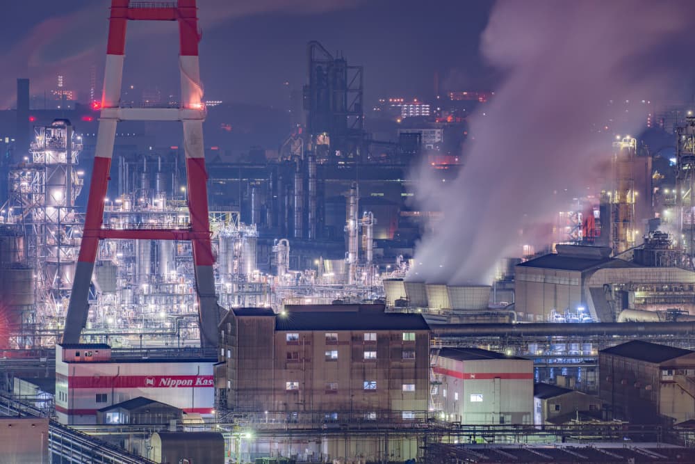 Night Industrial Glow by Kobayashi Tetsurou — canvas wall art