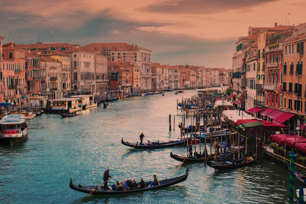 Venice Grand Canal Sunset by Alla Simacheva — canvas wall art