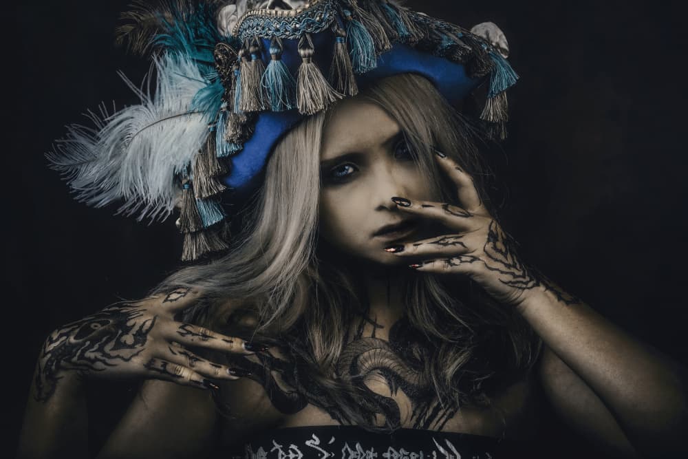 Mysterious Feathered Woman by KOIKI — canvas wall art