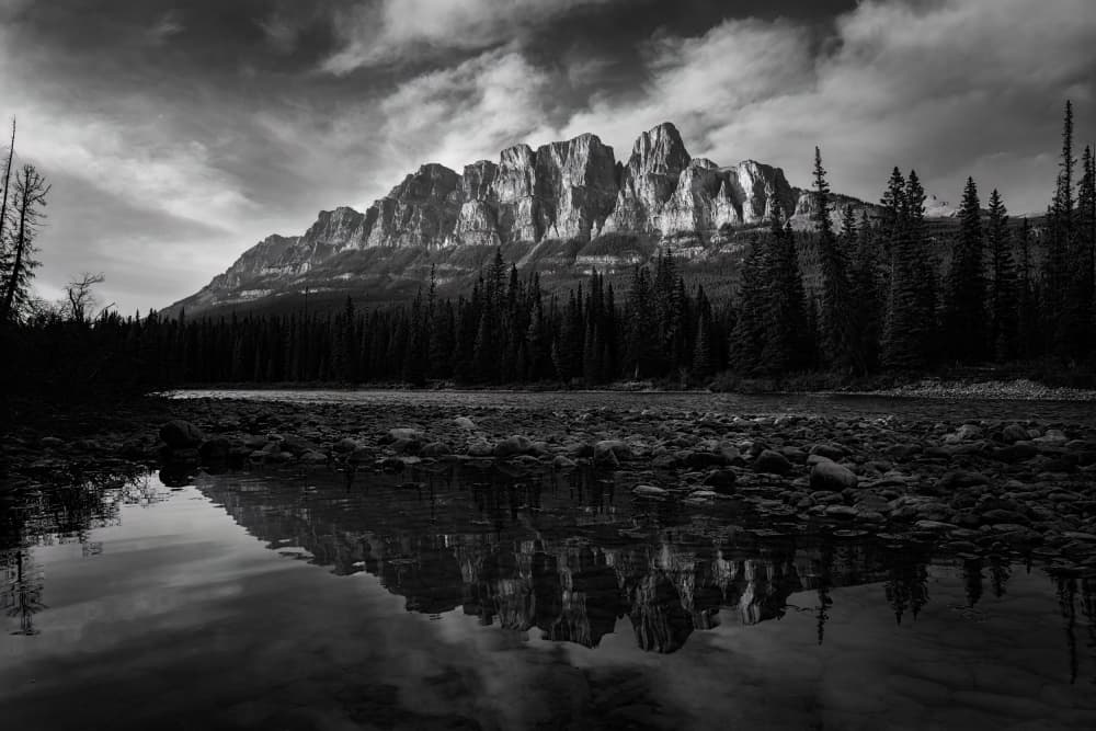 Majestic Mountain Reflection by Hanping Xiao — canvas wall art