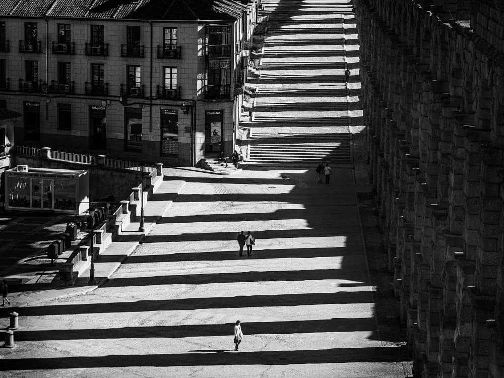 City Shadows and Arches by Adolfo Urrutia — canvas wall art