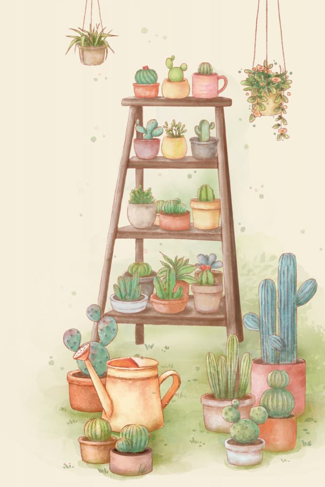 Potted Cactus Collection by Xuan Thai — canvas wall art