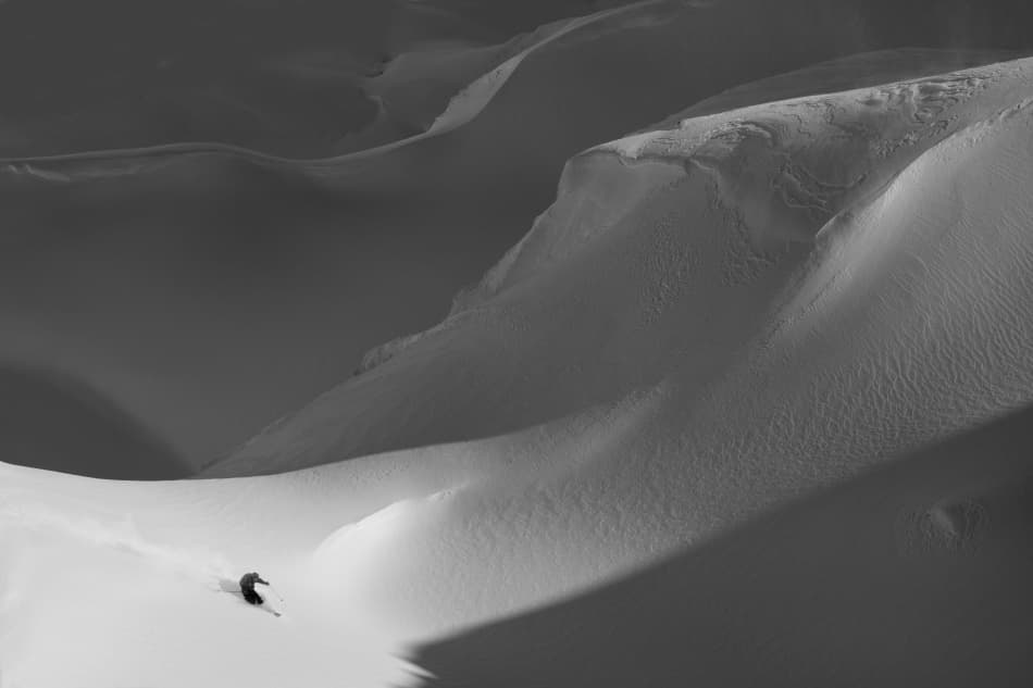 Monochrome Mountain Skiing by Peter Svoboda MQEP — canvas wall art