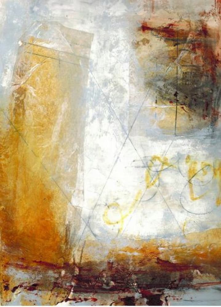 Golden Abstract Layers by Deb Chaney — canvas wall art