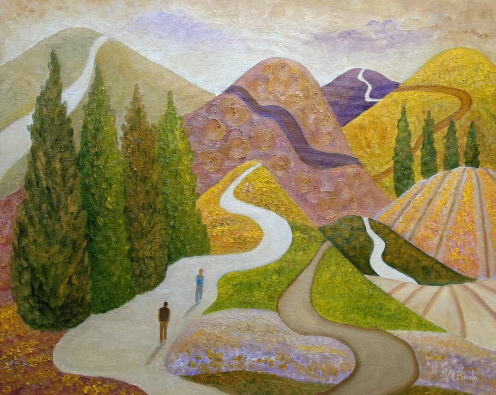 Peaceful Journey Through Hills by Angeles M. Pomata — canvas wall art