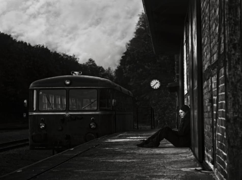 Lonely Station Wait by Christoph Hessel — canvas wall art