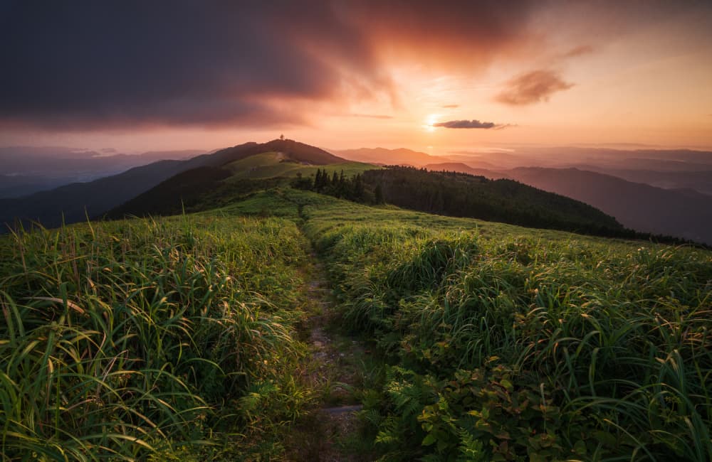 Golden Hour Mountain Path by Hiroaki Ikeshita — canvas wall art