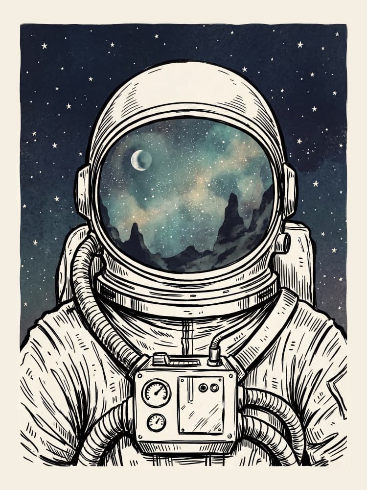 Astronaut Cosmic Vision by Andreas Magnusson — canvas wall art