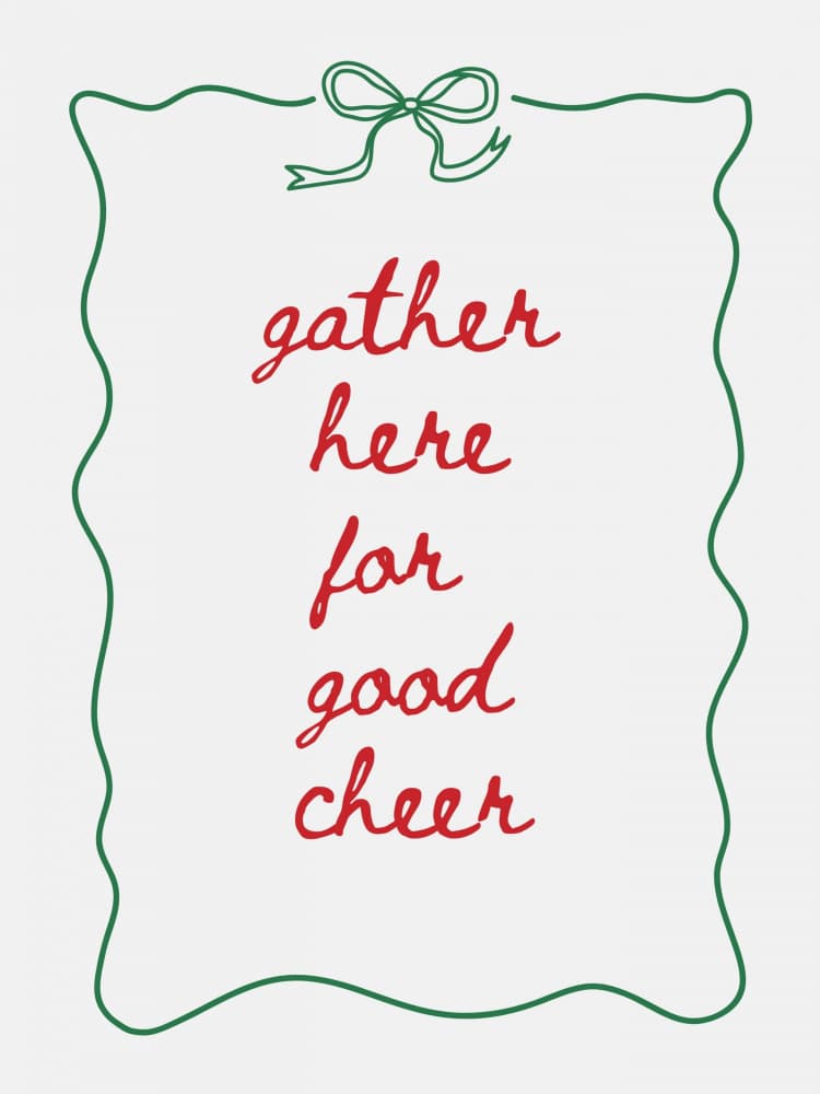 Festive Gather Cheer Quote by Jolly and Dash — canvas wall art