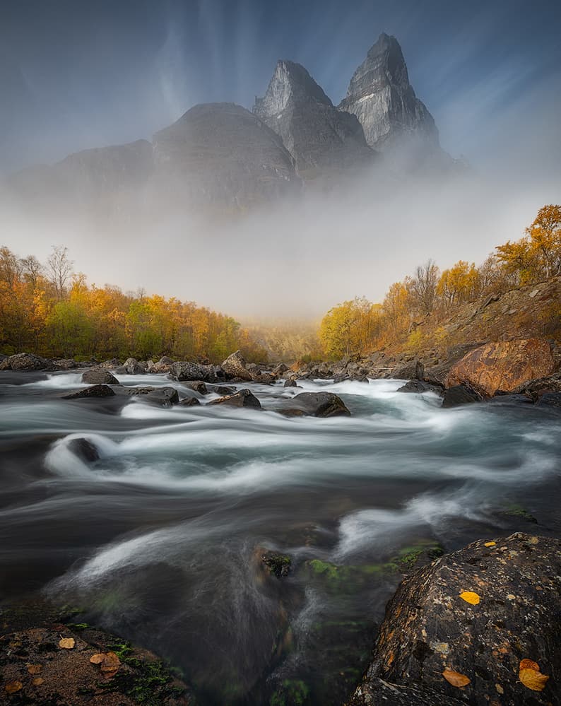 Autumn River Peaks by Frans van der Boom — canvas wall art
