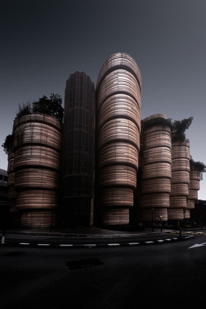 Modern Cylindrical Towers by Amatou T — canvas wall art