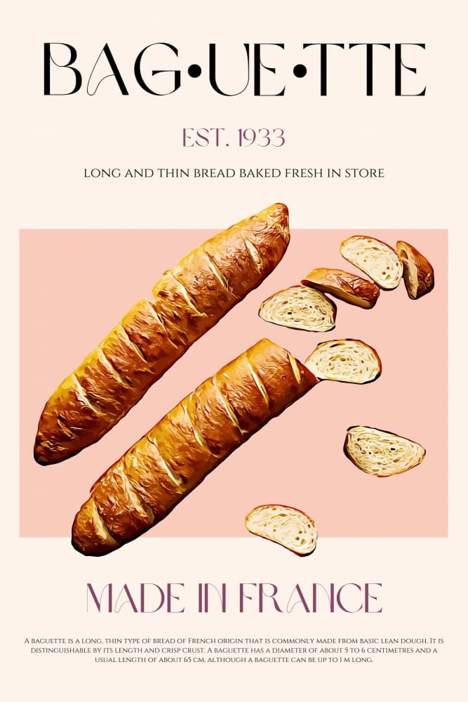 Golden Baguettes Sliced by Nazma Khokhar — canvas wall art