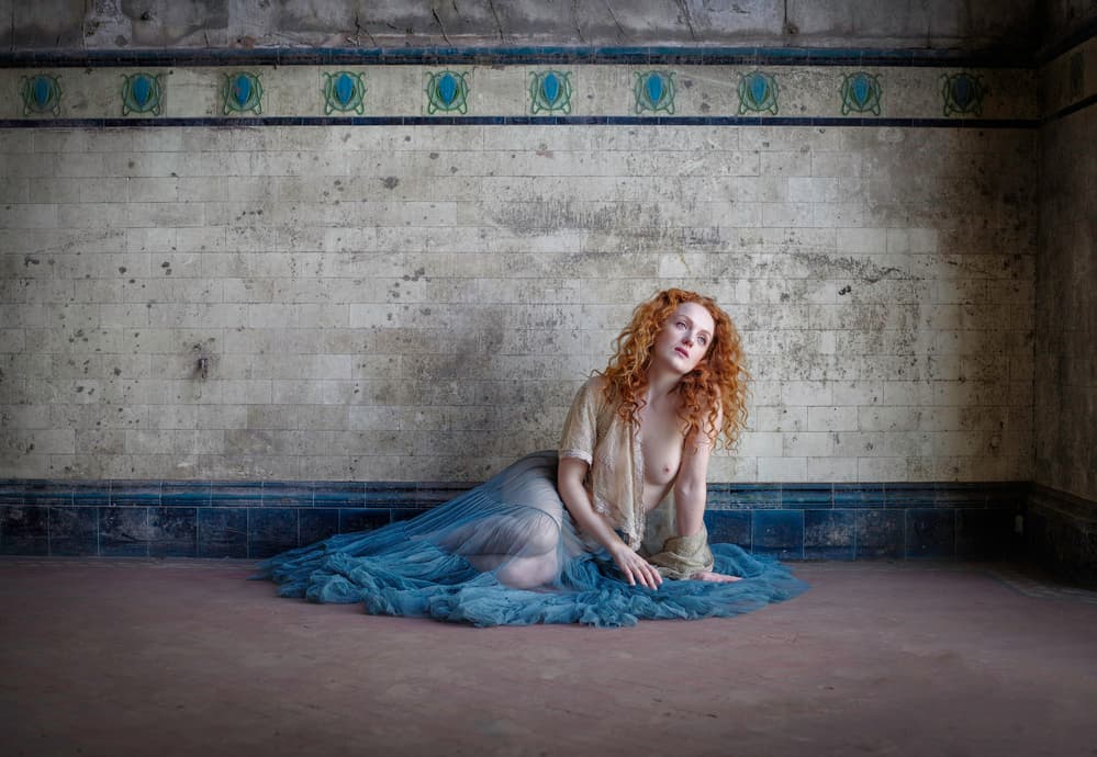 Solitary Redhead In Blue by Catchlight Studio — canvas wall art