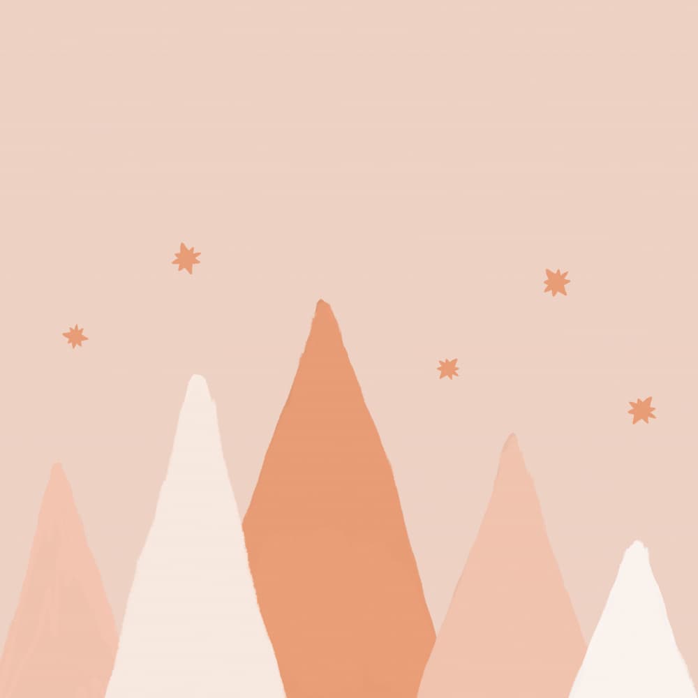 Peach Mountain Stars by Orara Studio — canvas wall art