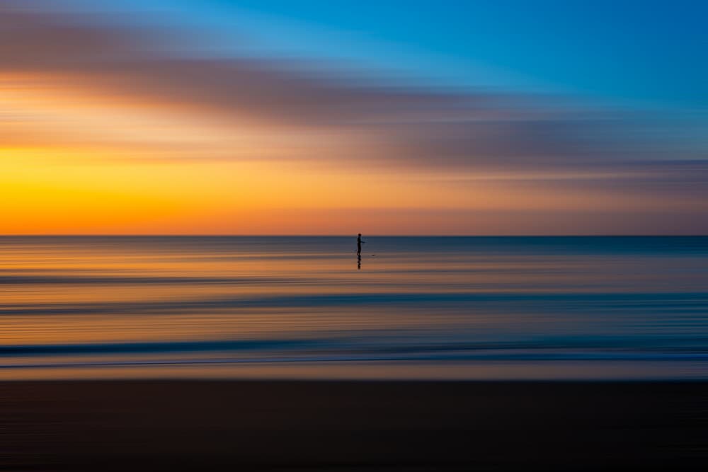 Sunset Ocean Solitude by Yohei Kawashima — canvas wall art